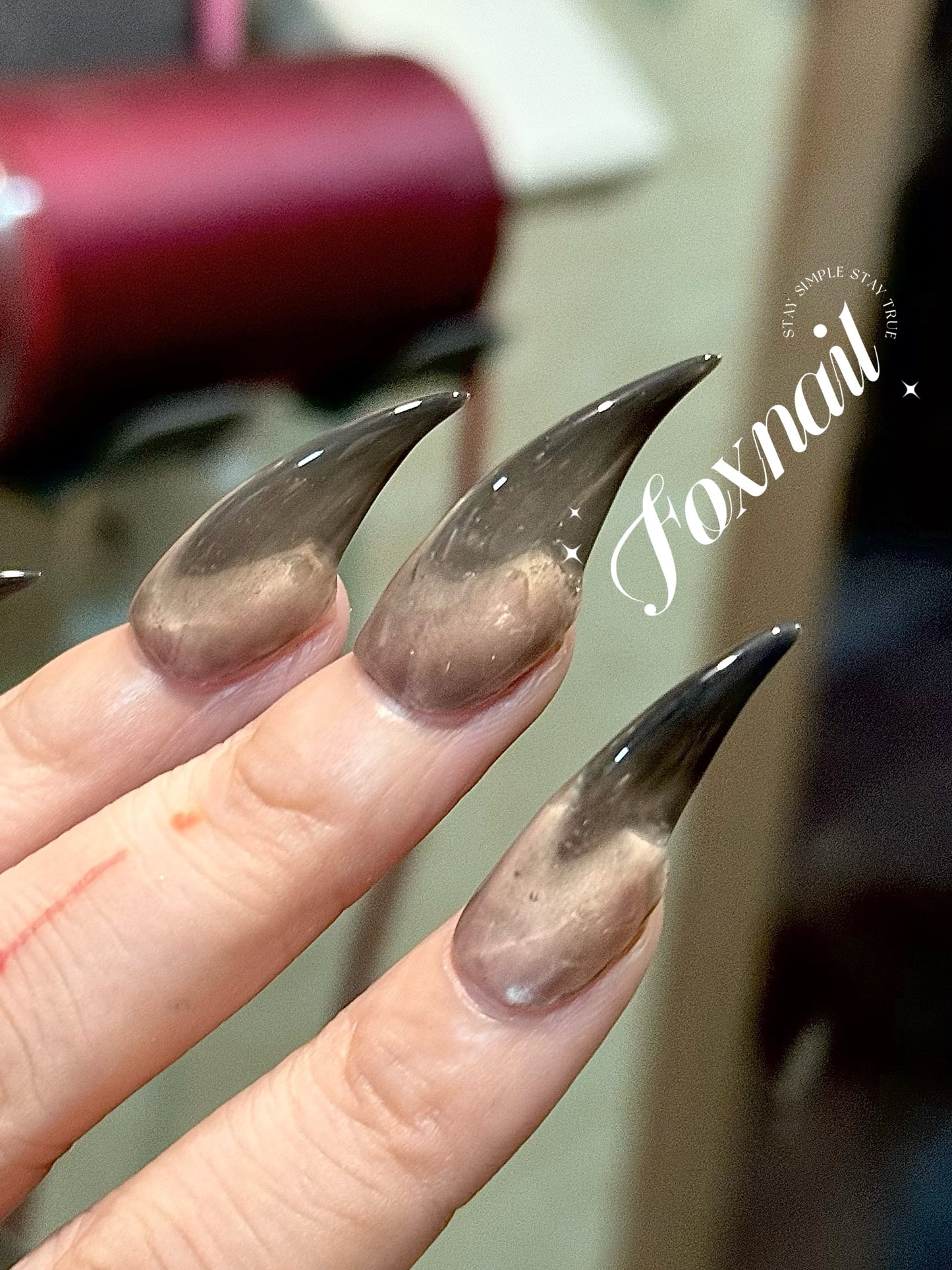 Solid Color Handmade Claw Press On Nails Long Fake Nails