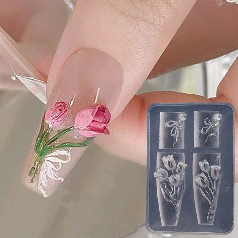 Nail Charm Molds Snake Shape Silicone Nail Art Mold Nail Tools