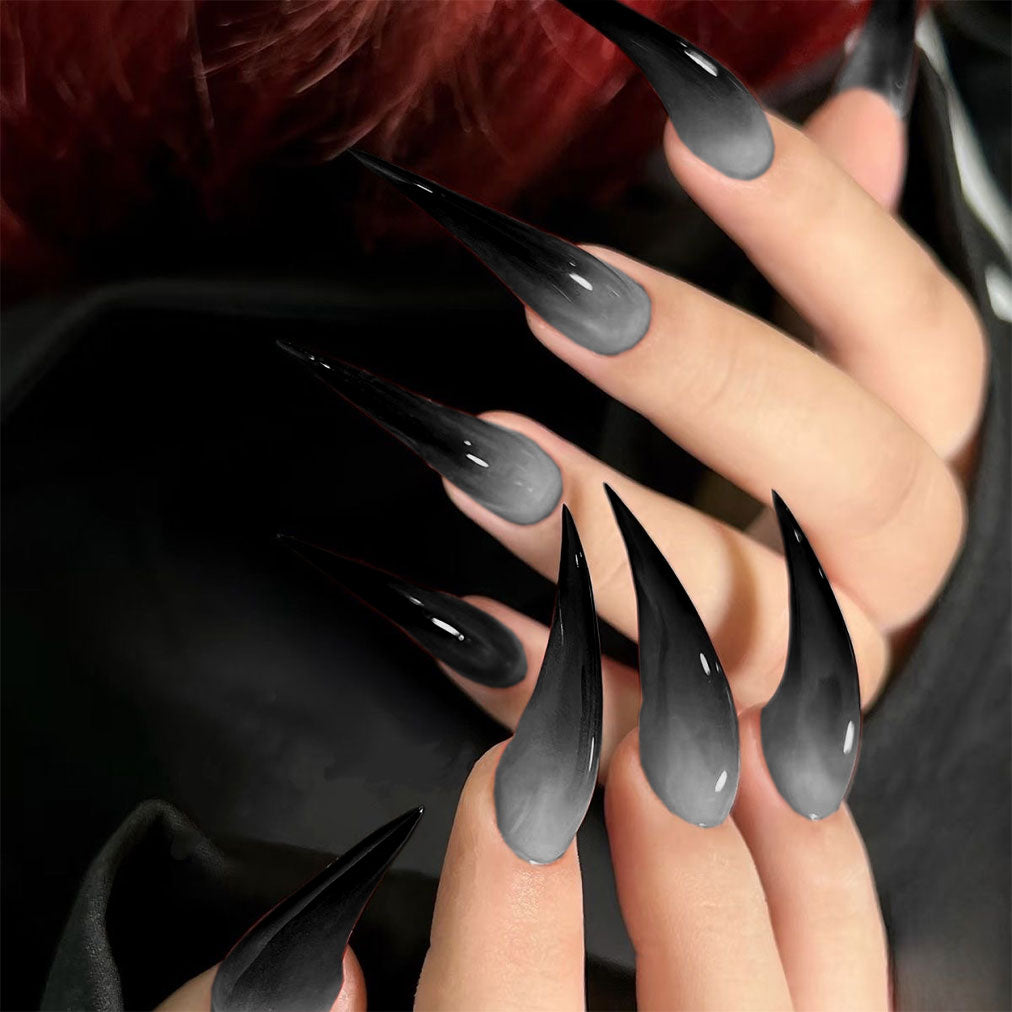 Ombre Cat Claw Nails Handmade Gradient Reusable Long Fake Nails for Women