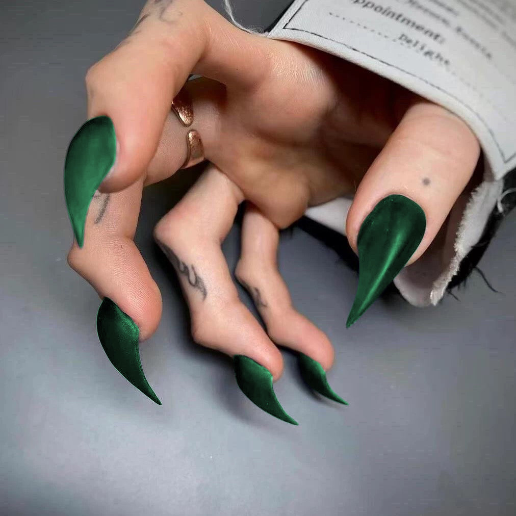 Handmade Matte Claw Press on Nails Long Medium Cat Dragon Eagle Claw Fake Nails For Women