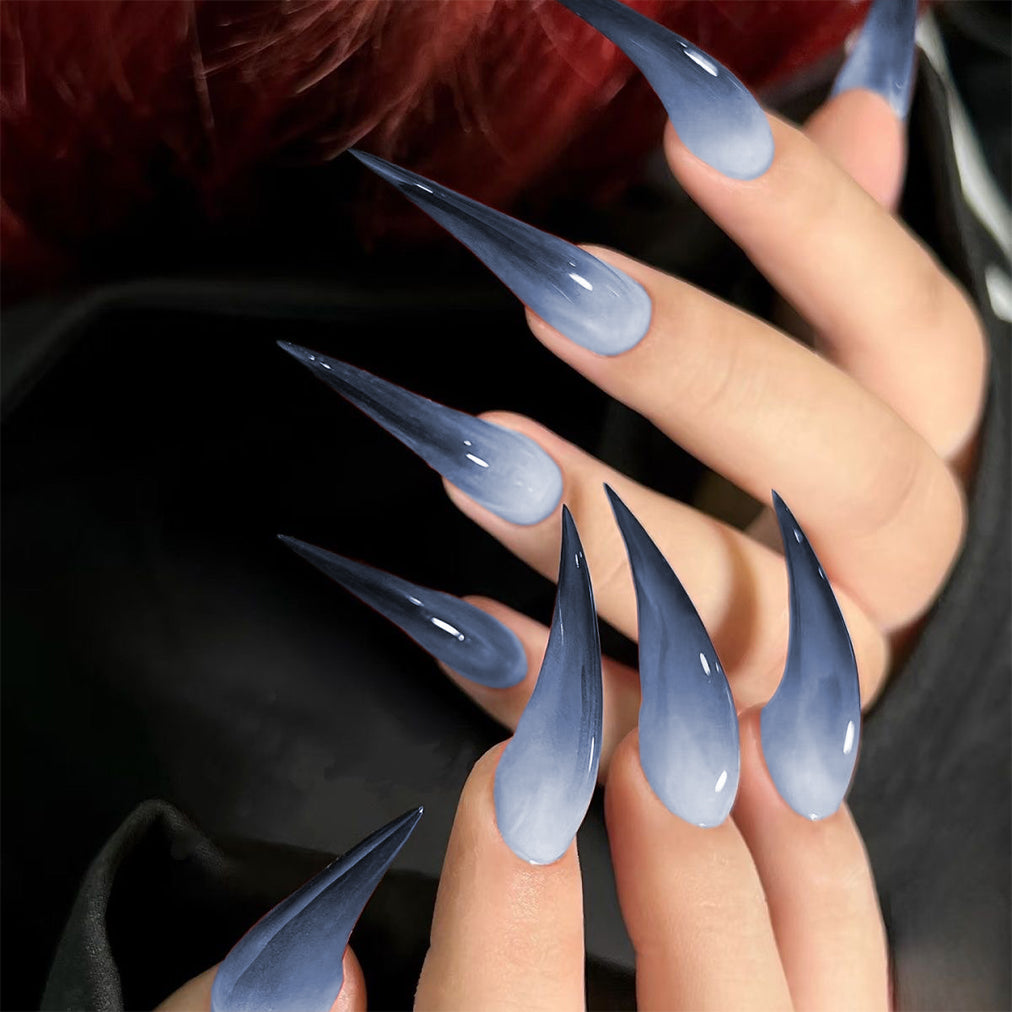 Ombre Cat Claw Nails Handmade Gradient Reusable Long Fake Nails for Women