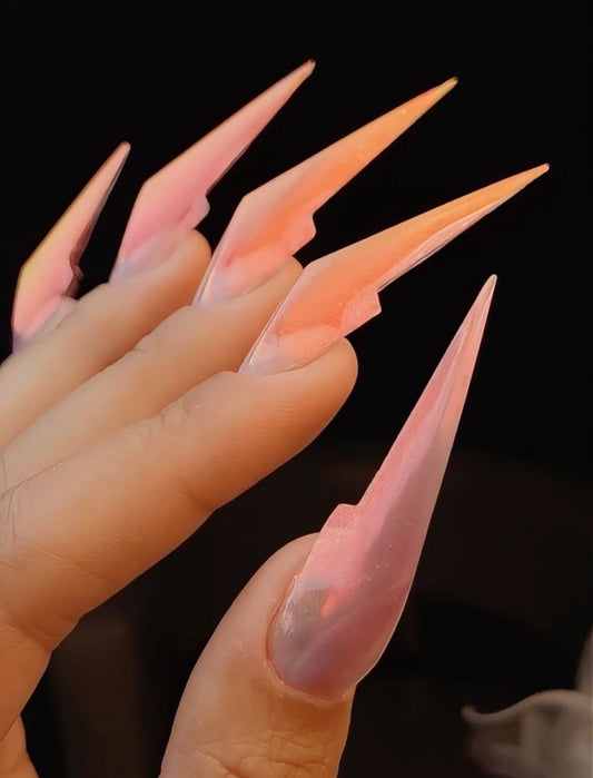 Handmade Long Sharp Mechanical Dragon Claw Press on Nails