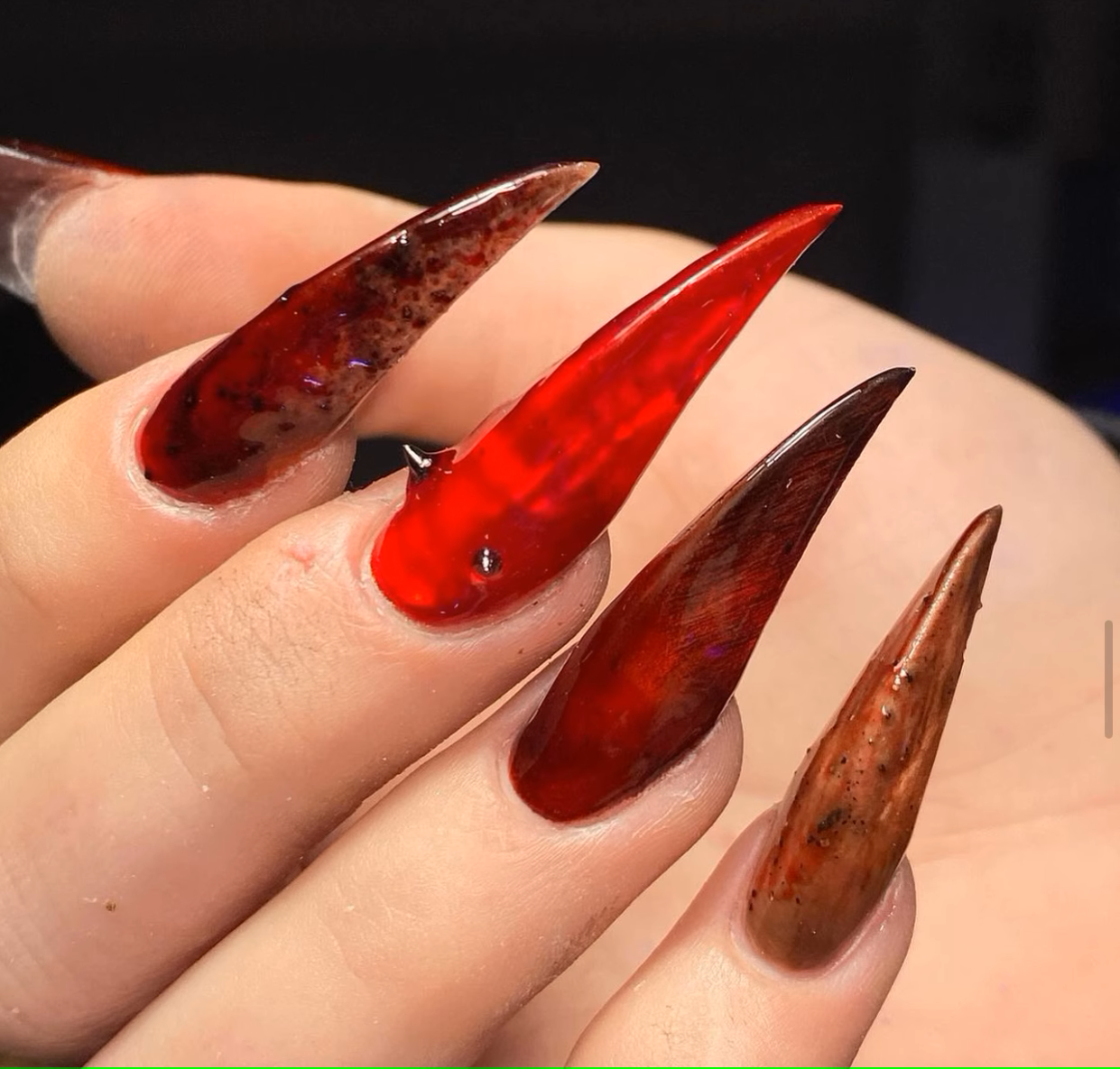 Short Medium Length Handmade Cat Dragon Claw Press on Nails Claw Fake Nails for women