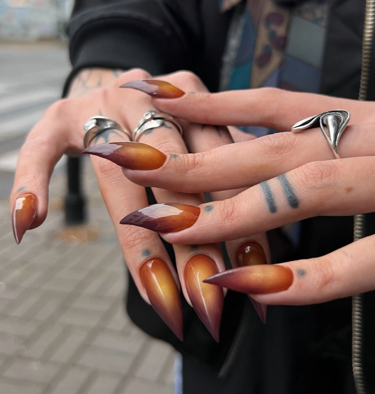 Short Medium Length Handmade Cat Dragon Claw Press on Nails Claw Fake Nails for women