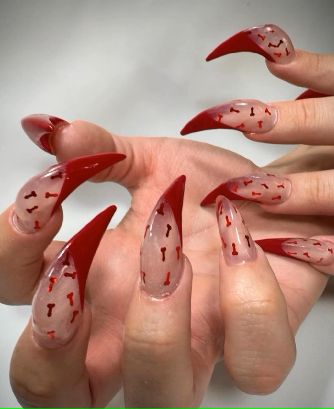 Short Medium Length Handmade Cat Dragon Claw Press on Nails Claw Fake Nails for women
