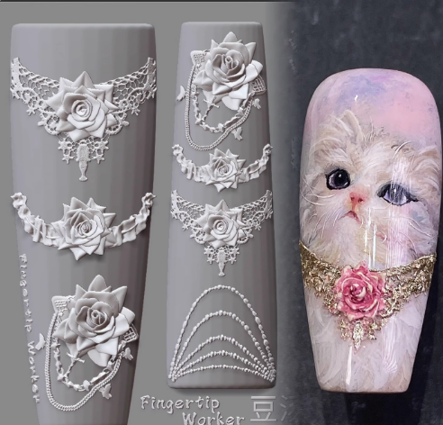 Nail Charm Molds Snake Shape Silicone Nail Art Mold Nail Tools