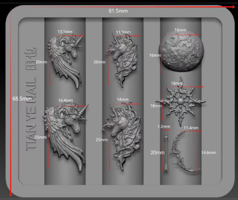 Nail Charm Molds Snake Shape Silicone Nail Art Mold Nail Tools