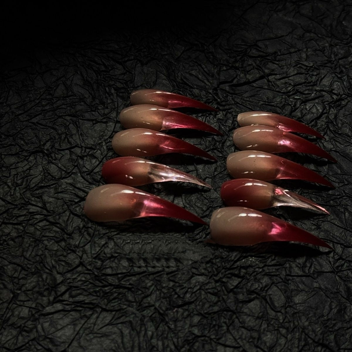 Handmade Mixed Color Claw Press On Nails Alt Cat Dragon Eagle Claw Nails With Charms For Women