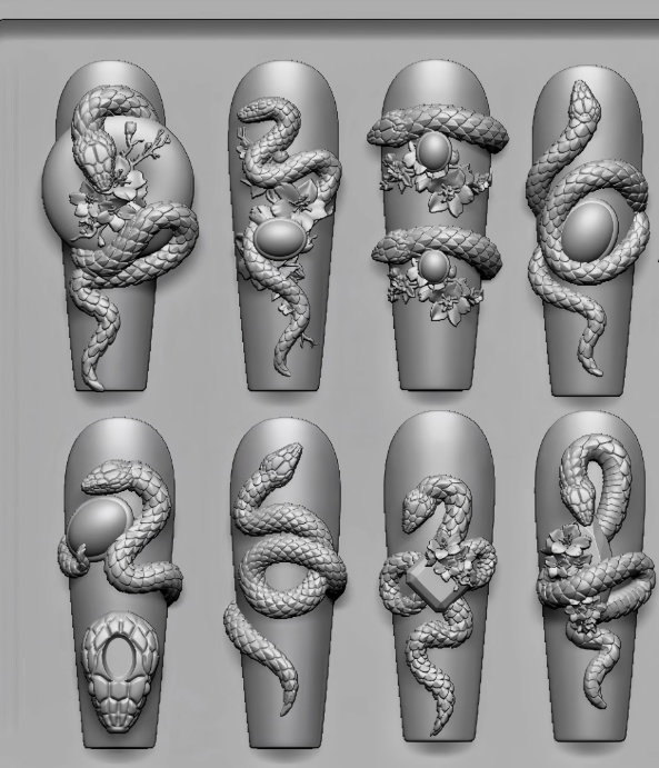 Nail Charm Molds Snake Shape Silicone Nail Art Mold Nail Tools