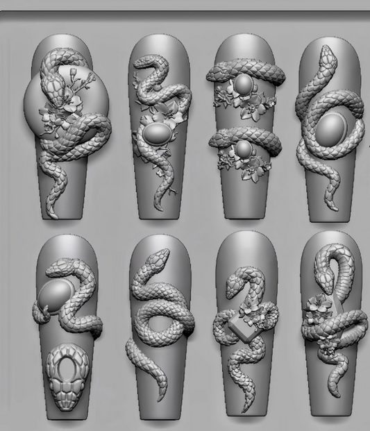 Nail Charm Molds Snake Shape Silicone Nail Art Mold Nail Tools