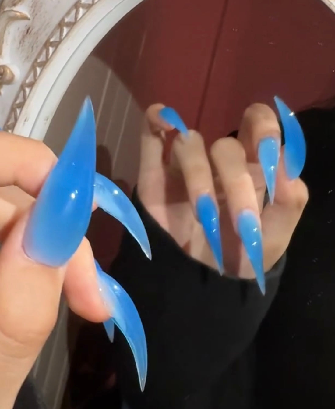 Solid Color Handmade Claw Press On Nails Long Fake Nails