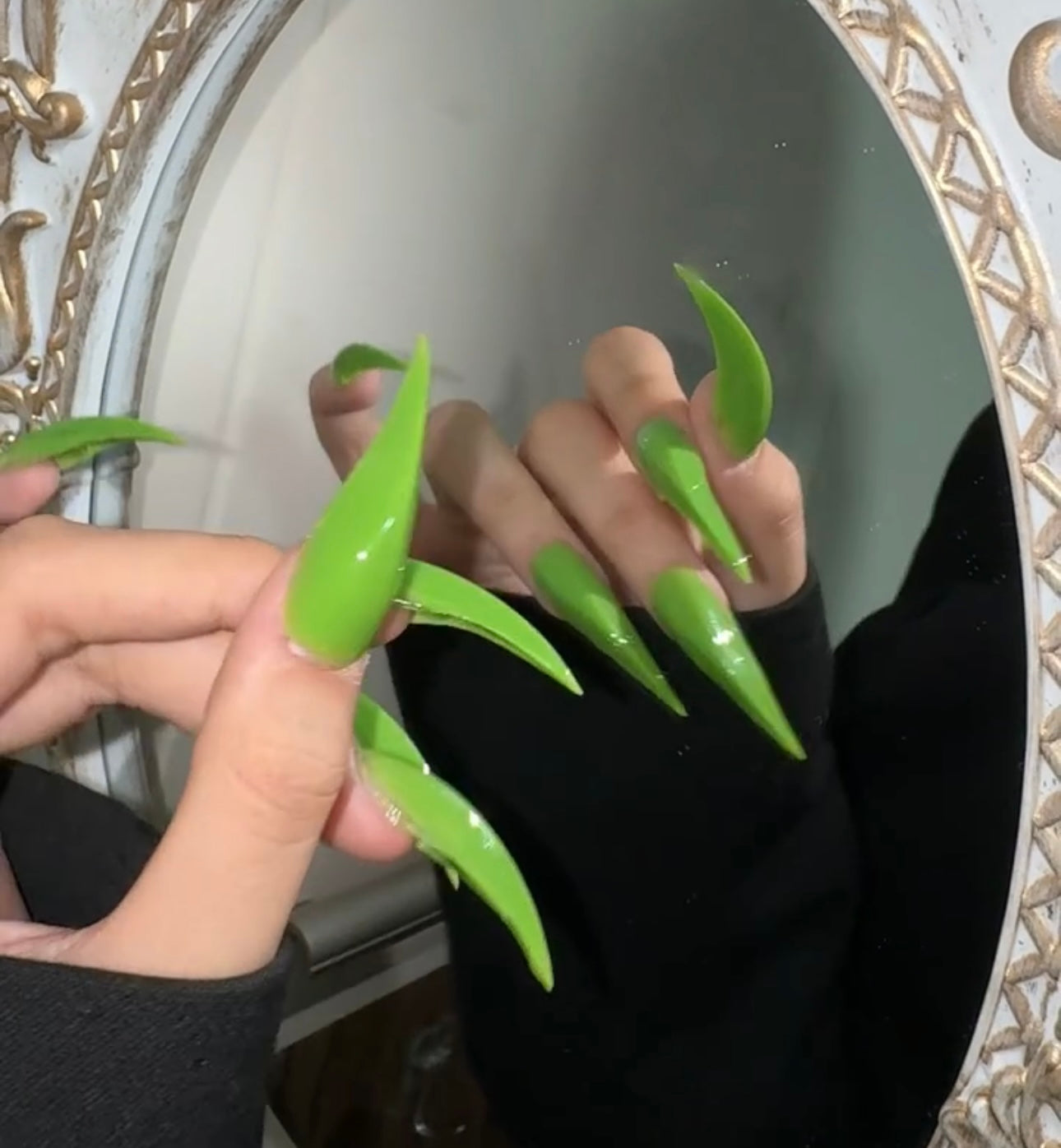 Solid Color Handmade Claw Press On Nails Long Fake Nails