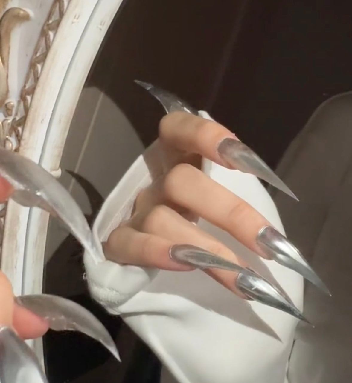 Solid Color Handmade Claw Press On Nails Long Fake Nails