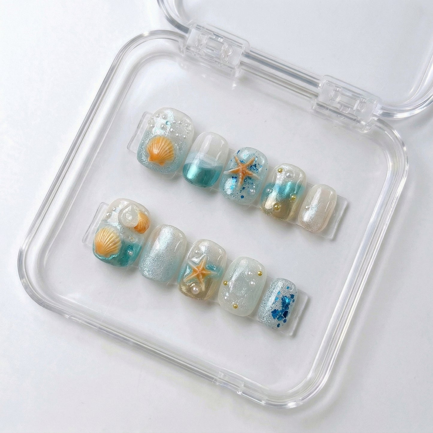 Spring Summer Nail Collections 10Pcs Handmade Press On Nails Salon Quality Reusable Fake Nails For Women