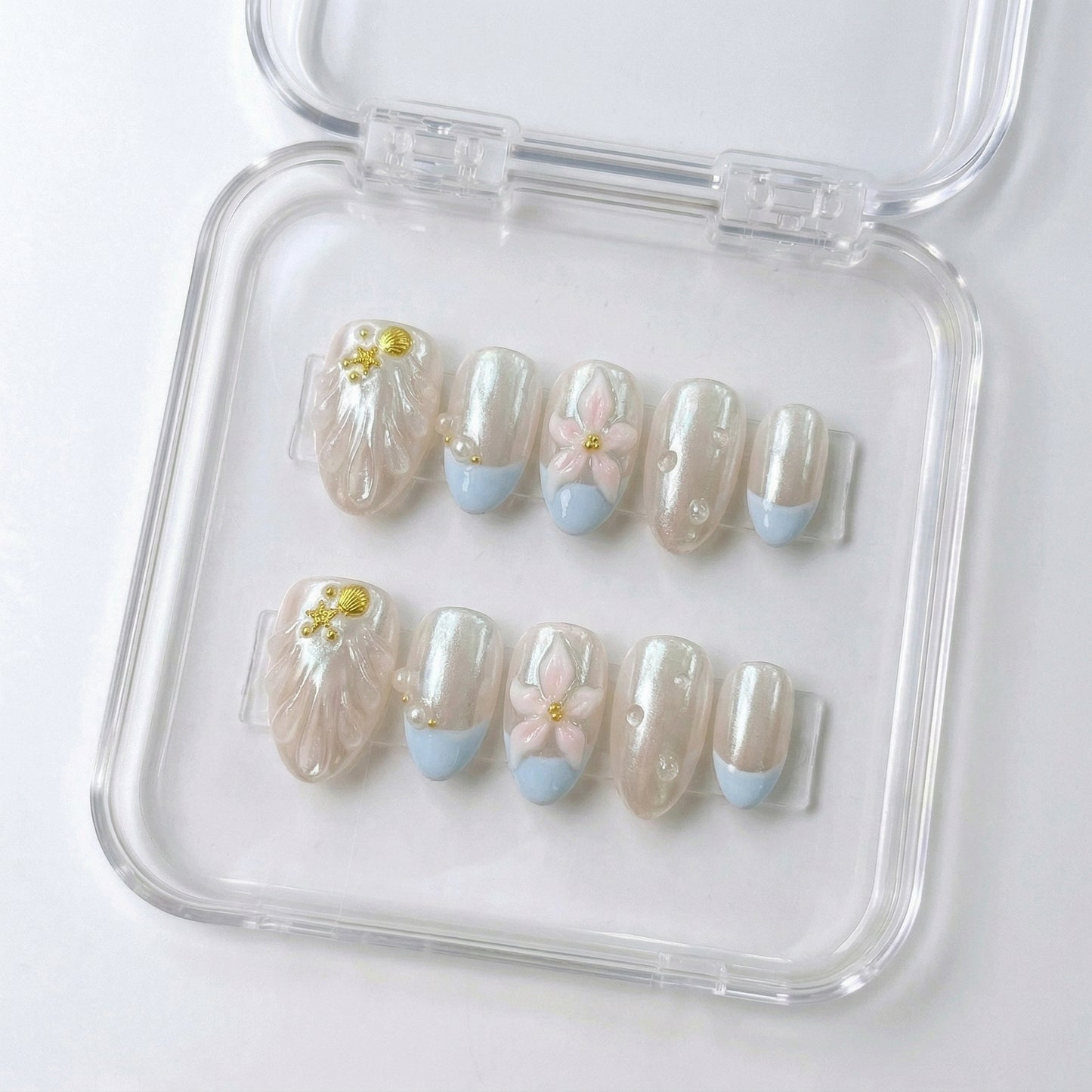 Spring Summer Nail Collections 10Pcs Handmade Press On Nails Salon Quality Reusable Fake Nails For Women