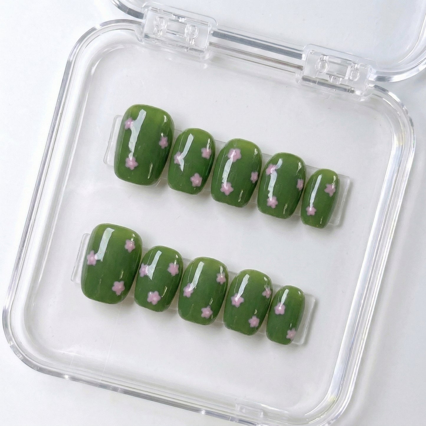 Spring Summer Nail Collections 10Pcs Handmade Press On Nails Salon Quality Reusable Fake Nails For Women
