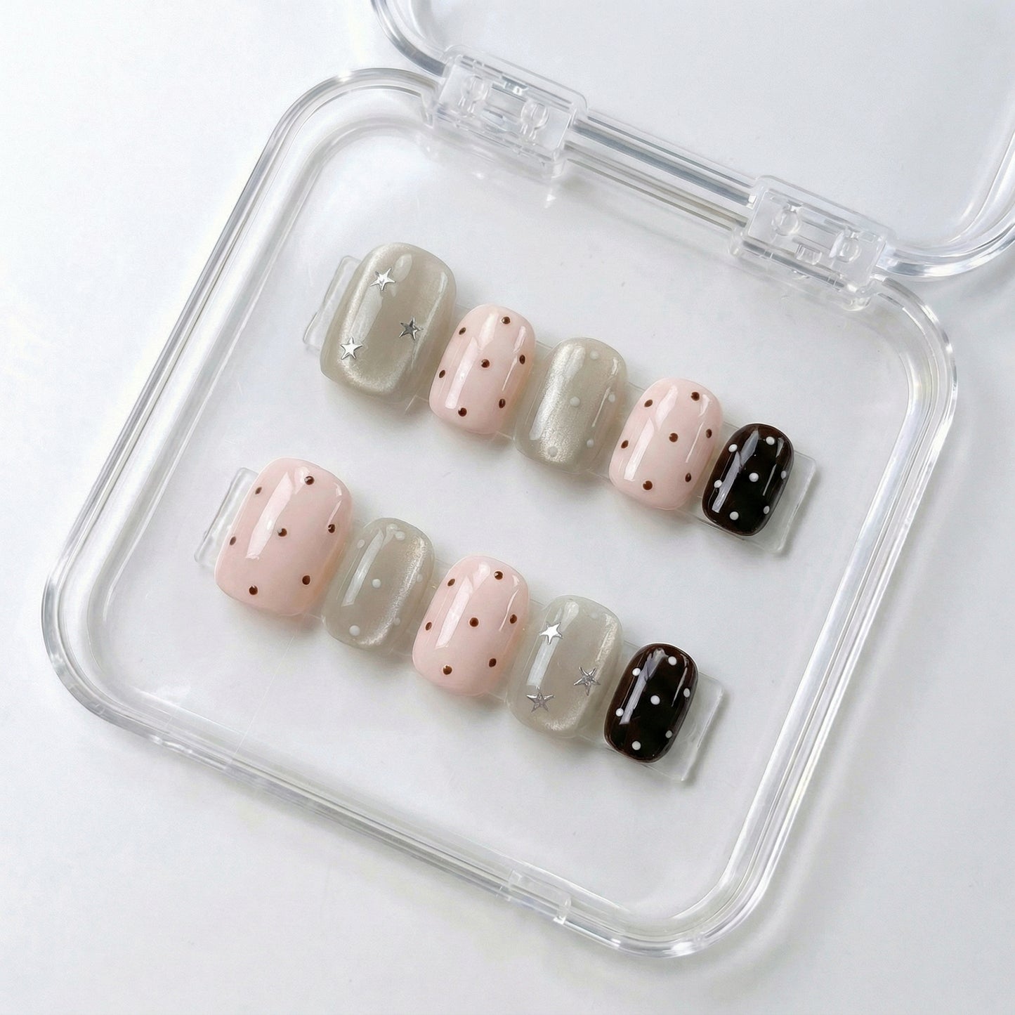 Spring Summer Nail Collections 10Pcs Handmade Press On Nails Salon Quality Reusable Fake Nails For Women