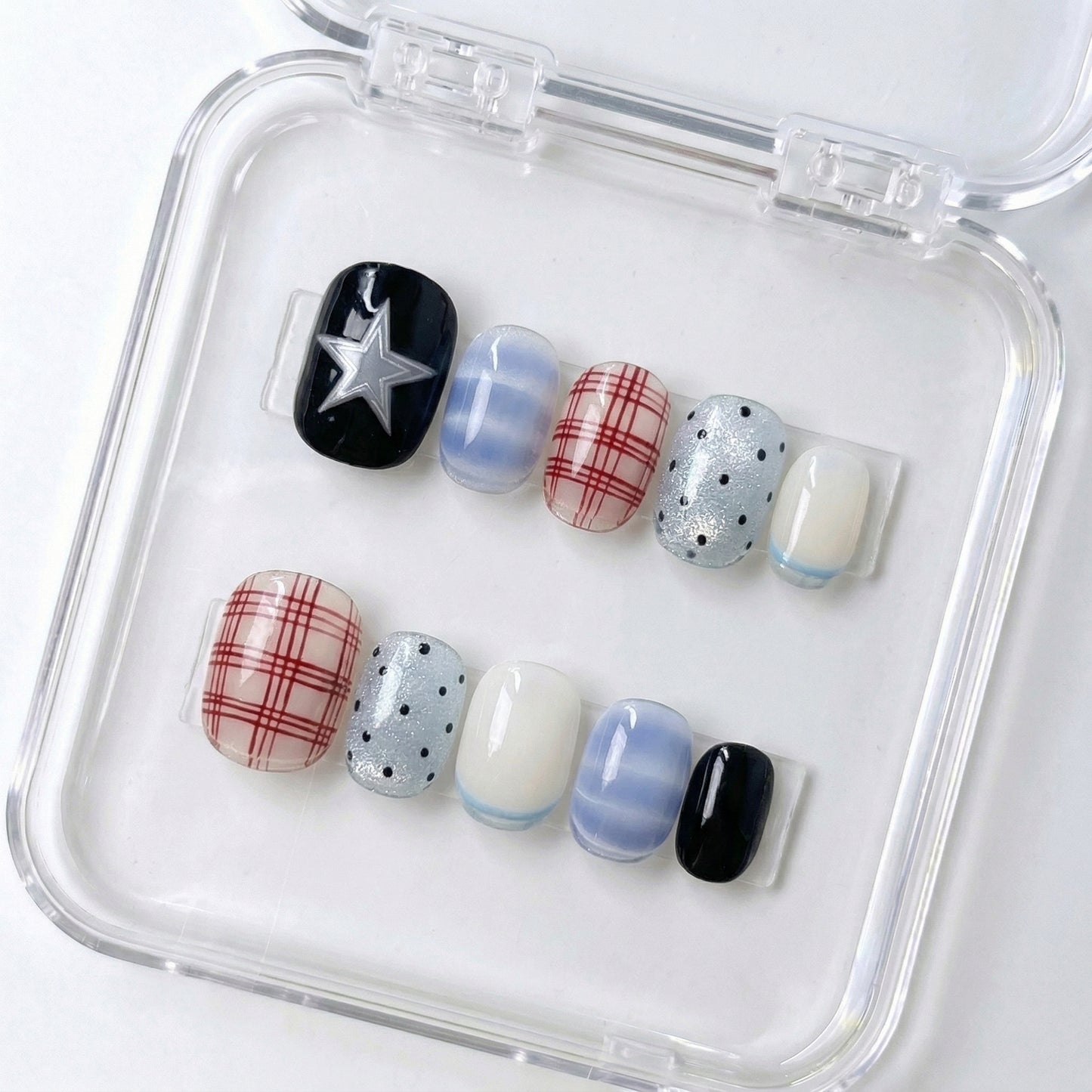 Spring Summer Nail Collections 10Pcs Handmade Press On Nails Salon Quality Reusable Fake Nails For Women