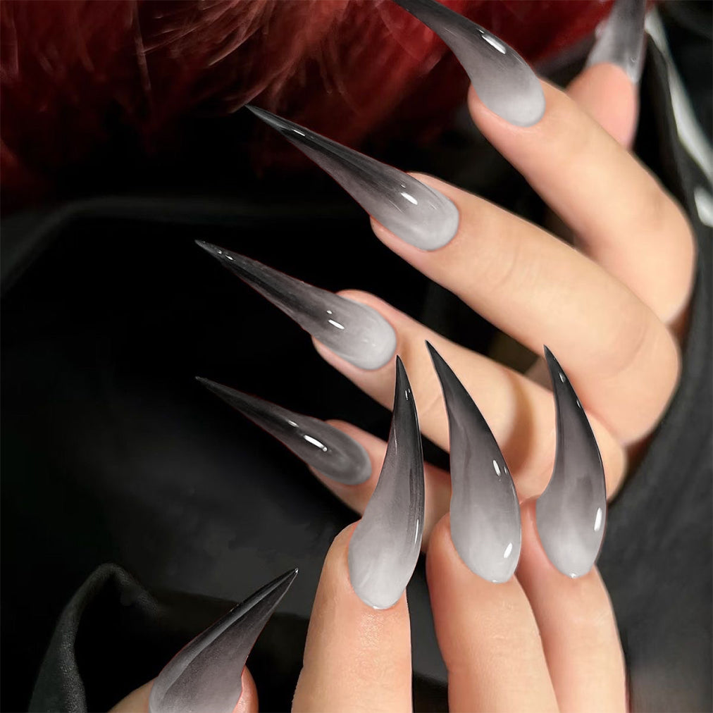 Ombre Cat Claw Nails Handmade Gradient Reusable Long Fake Nails for Women