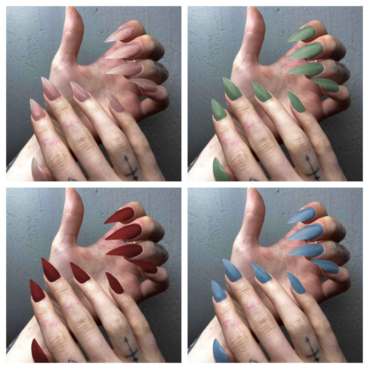Handmade Medium Length Claw Press on Nails For Women