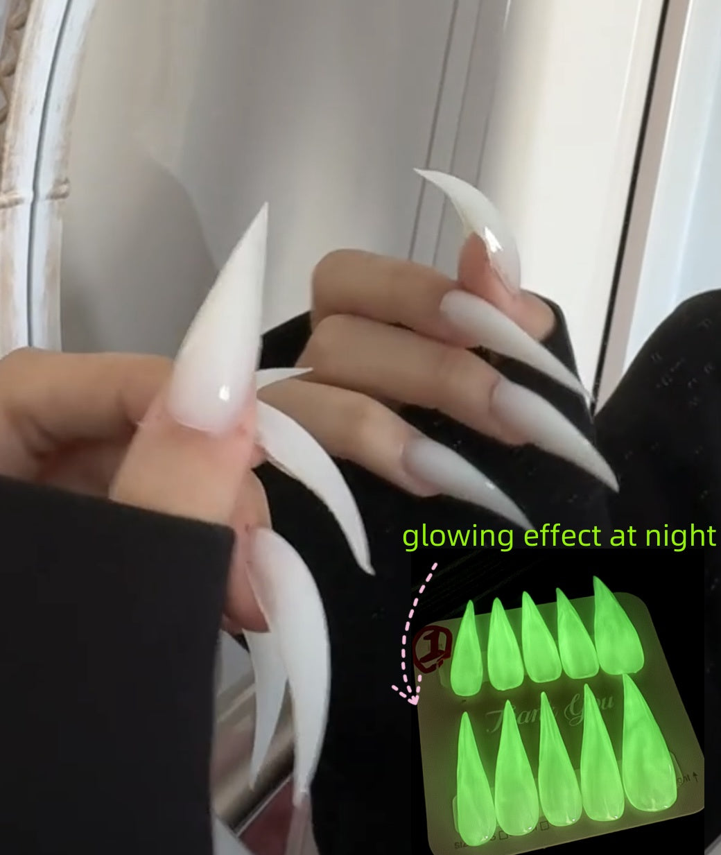 Glow in the dark Handmade Dragon Cat Eagle Claw Nails Press On Nails For Women