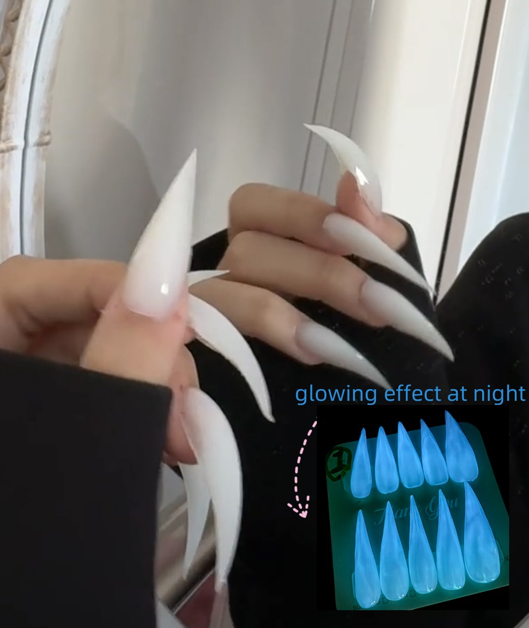 Glow in the dark Handmade Dragon Cat Eagle Claw Nails Press On Nails For Women