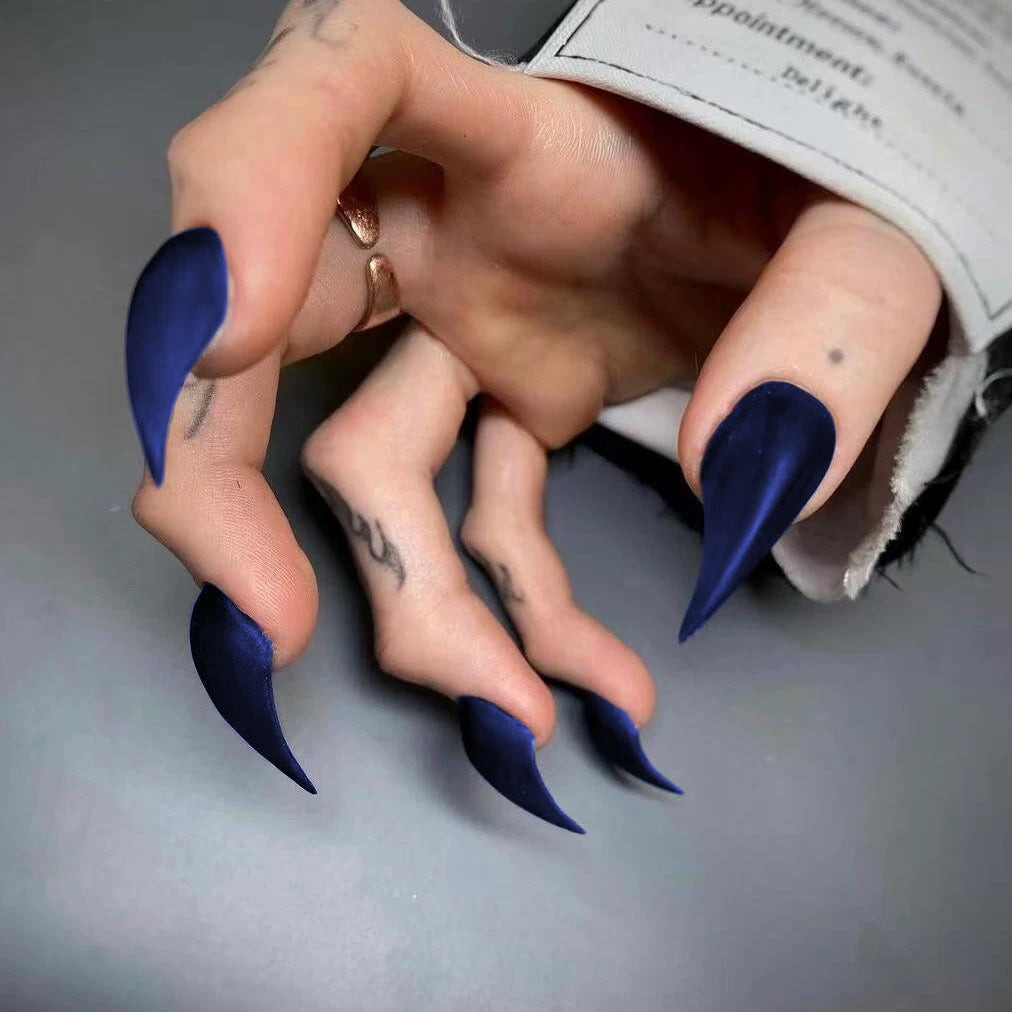 Handmade Matte Claw Press on Nails Long Medium Cat Dragon Eagle Claw Fake Nails For Women
